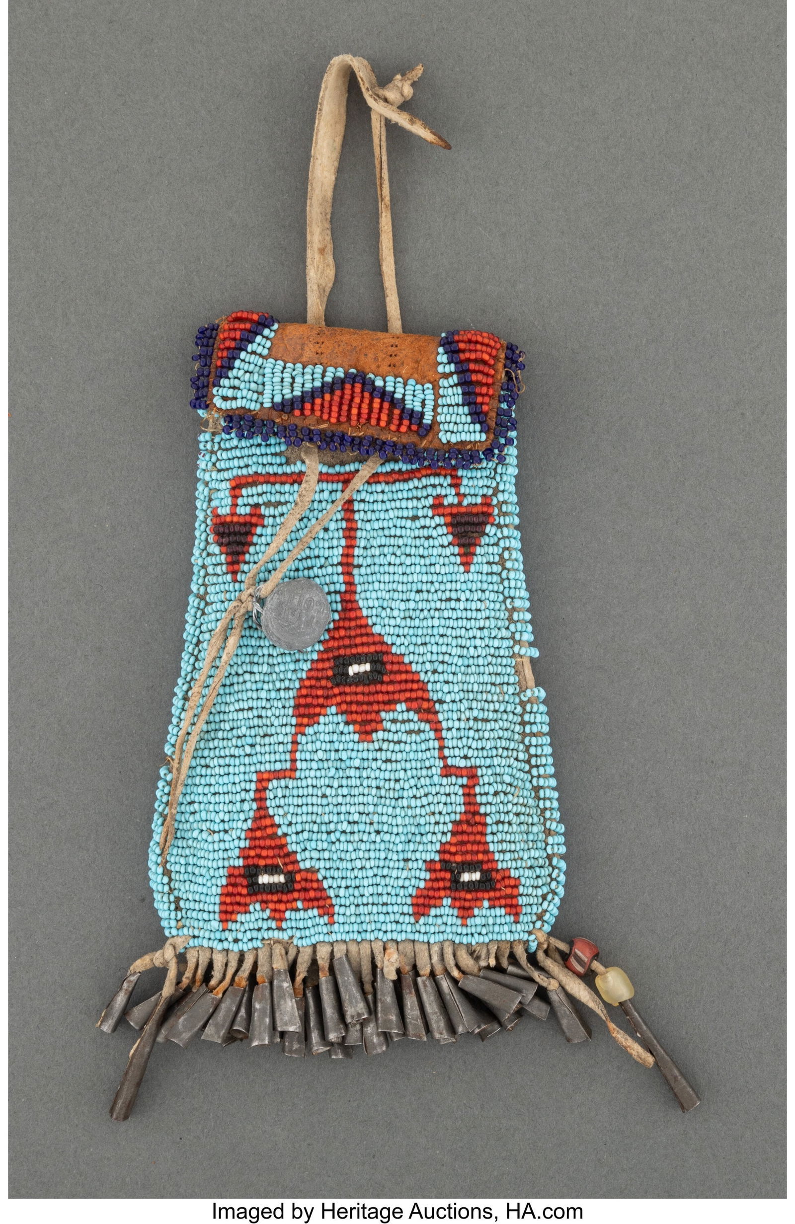 A Plains Beaded Hide Strike-A-Light Case   c. 18 (1 of 2)