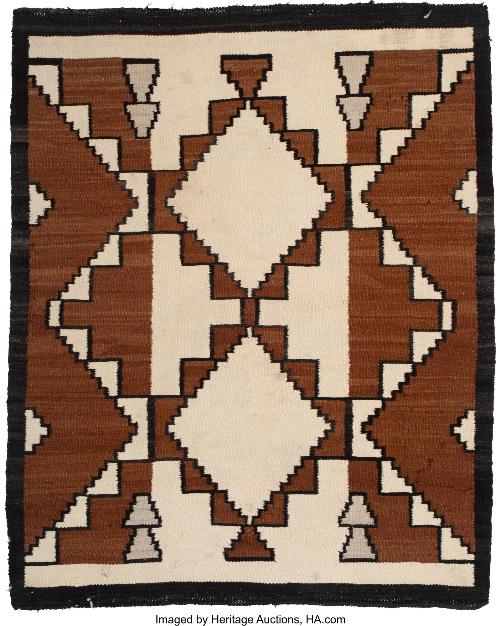 A Navajo Regional Rug c. 1930 native handspun : A Navajo Regional Rug c. 1930 native handspun wool, aniline dye Dimensions: 45 &frac34; x 37 inches HID03101062020 © 2024 Heritage Auctions | All Rights Reserved