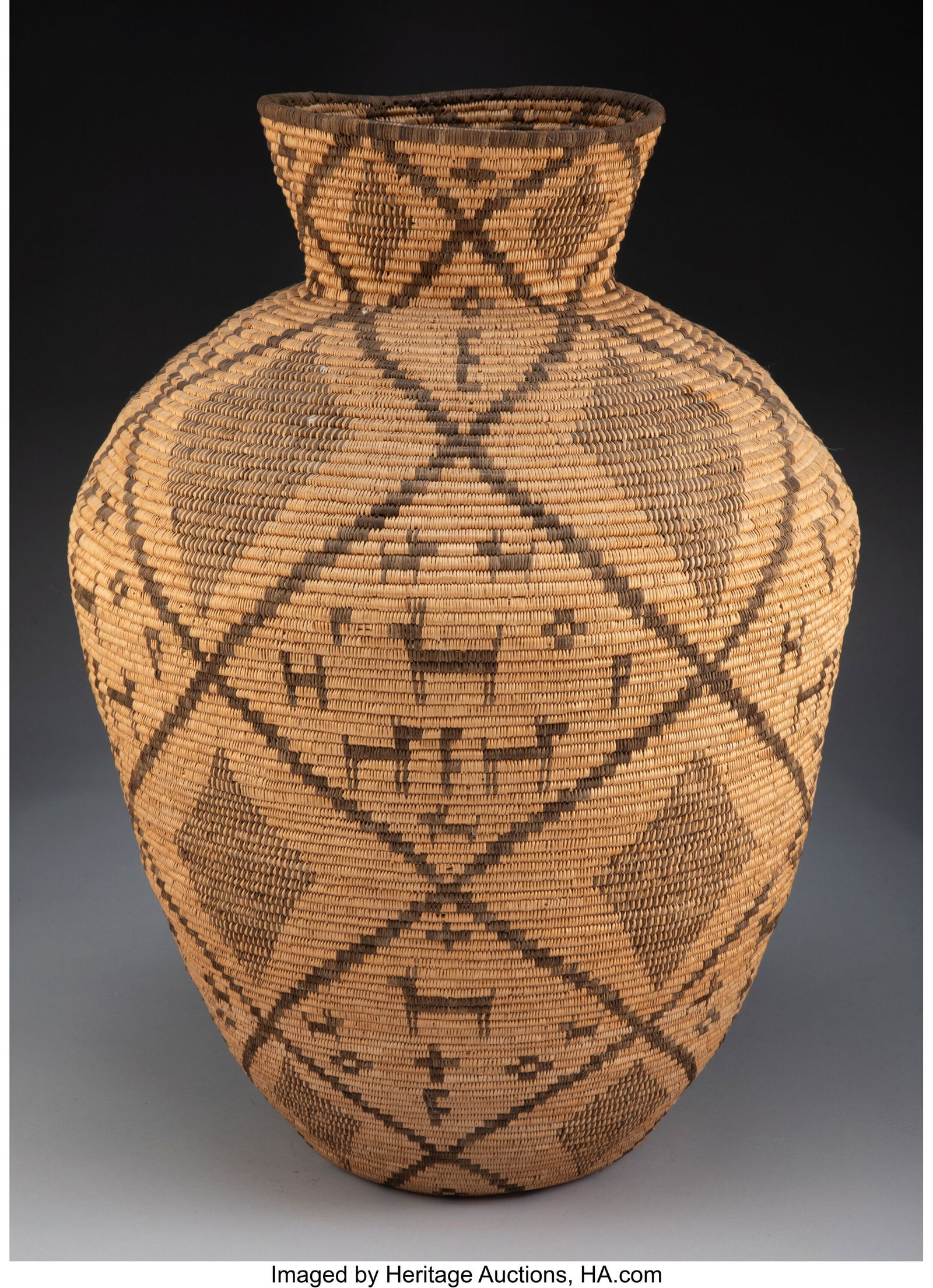 A Very Large Apache Pictorial Coiled Storage Jar (1 of 3)