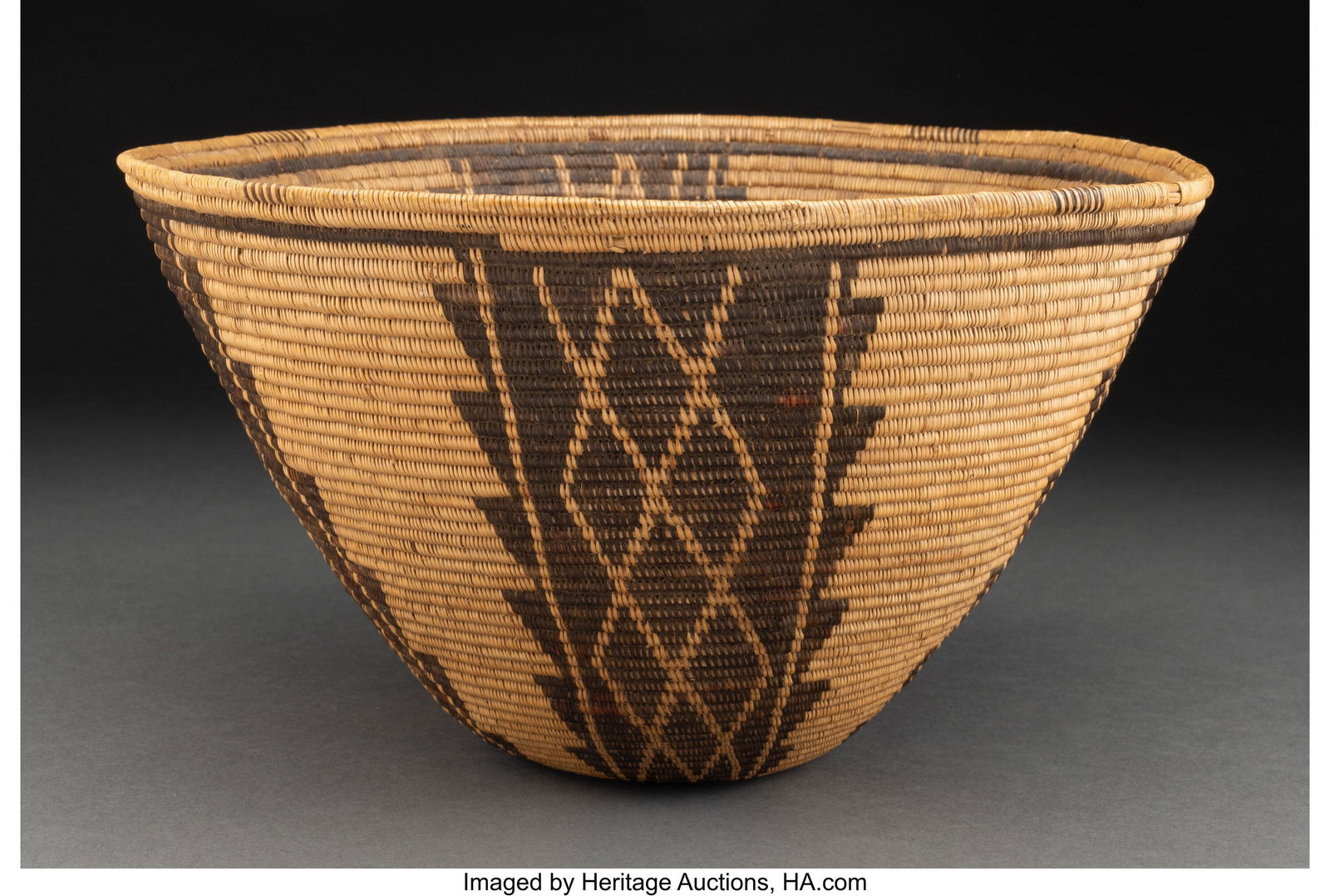 A Panamint Coiled Bowl   c. 1920  willow, devil' (1 of 3)