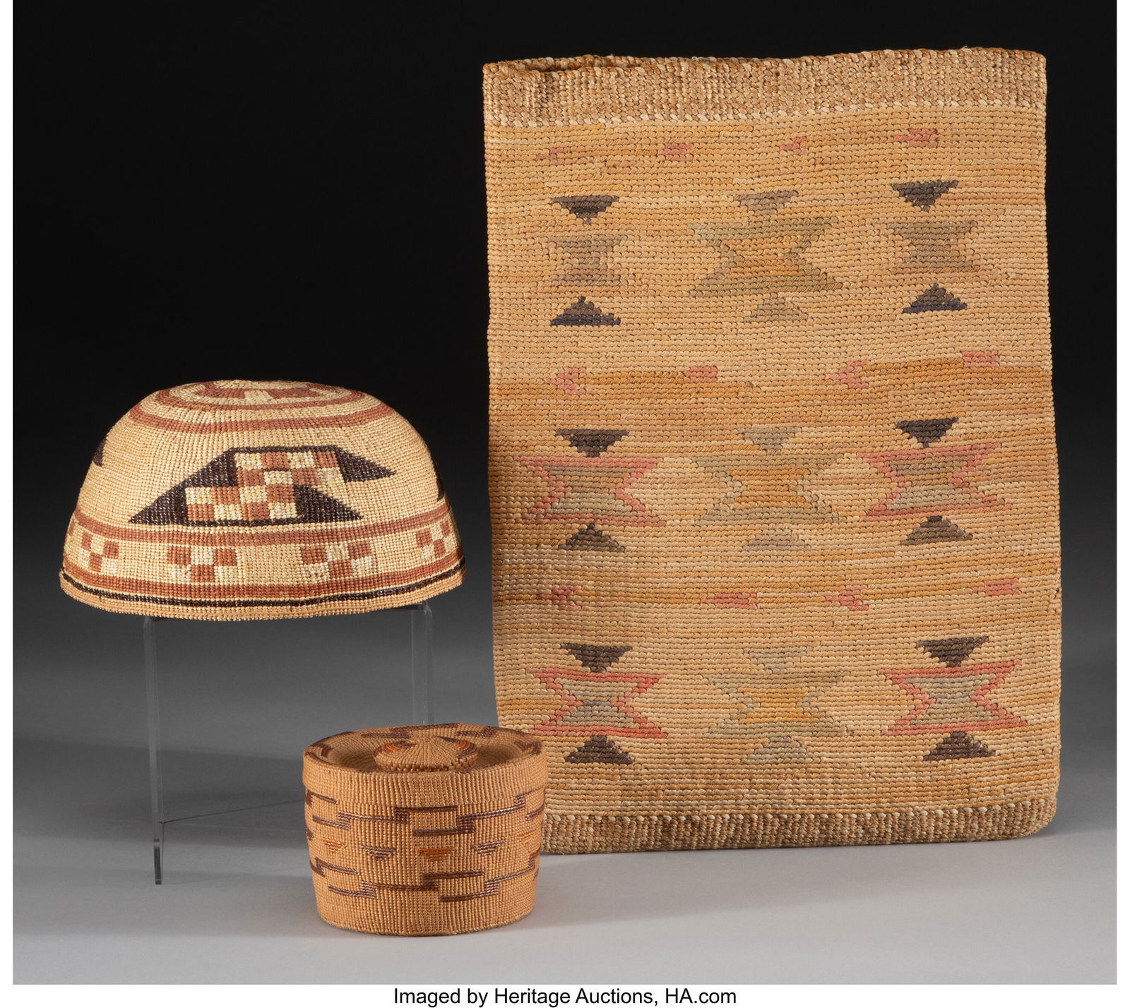 Three West Coast Basketry Items  c. 1900 - 1930 (1 of 2)