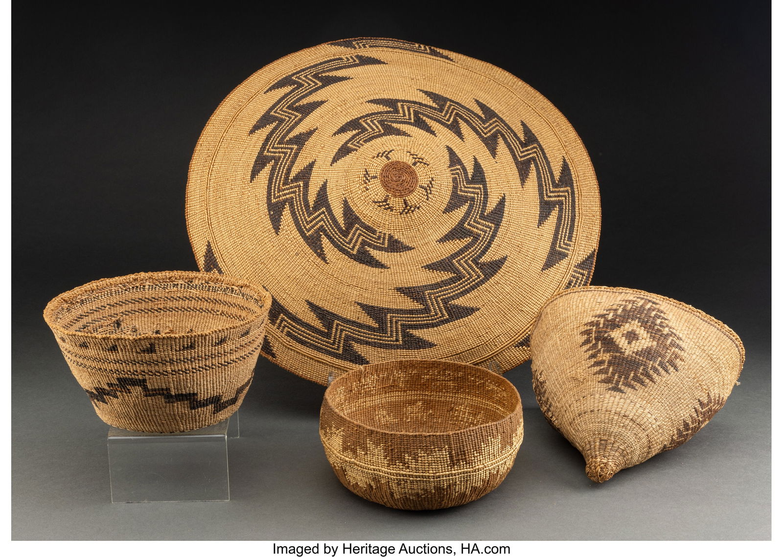 Four Northern California Twined Basketry Items (1 of 5)