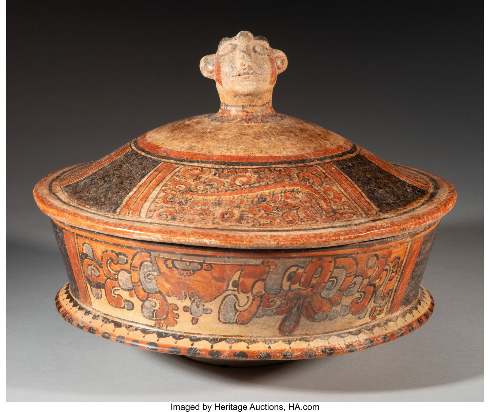 A Maya Lidded Cache Bowl  Mesoamerica, Middle Cl (1 of 5)