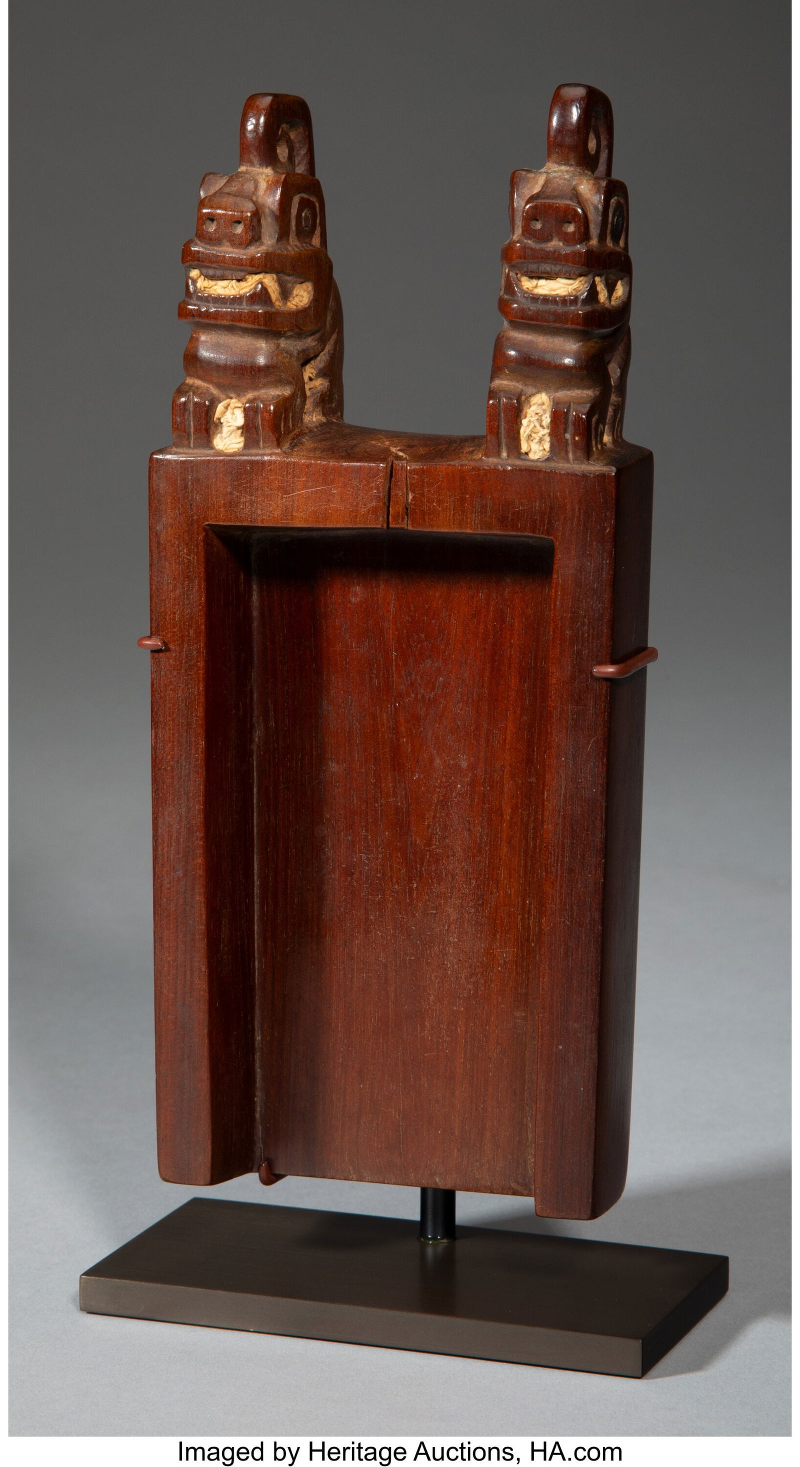 A Tiahuanaco Snuff Tray with Two Felines  Peru, (1 of 4)