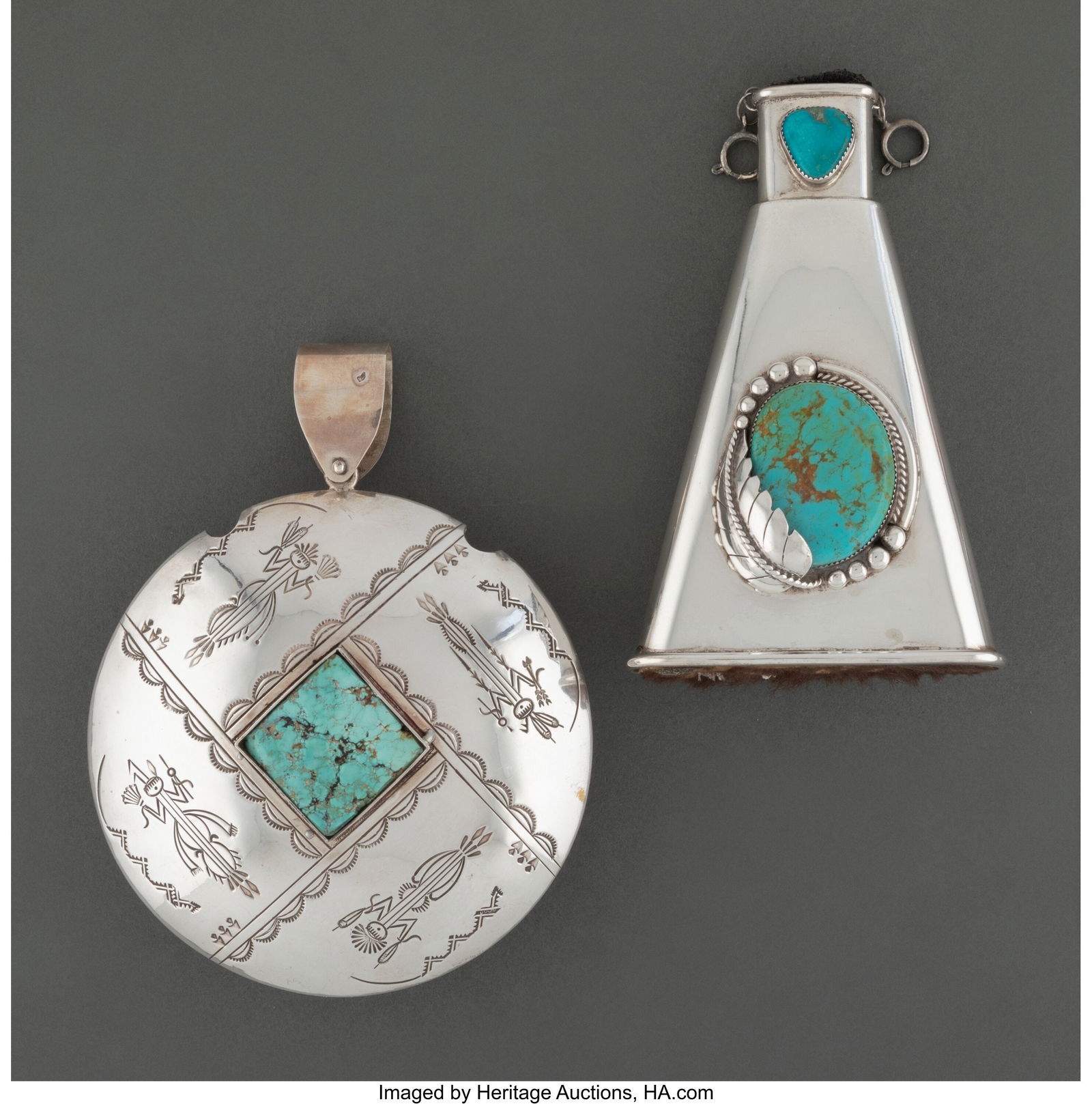 Two Very Large Navajo Pendants   c. 1970  one in (1 of 2)