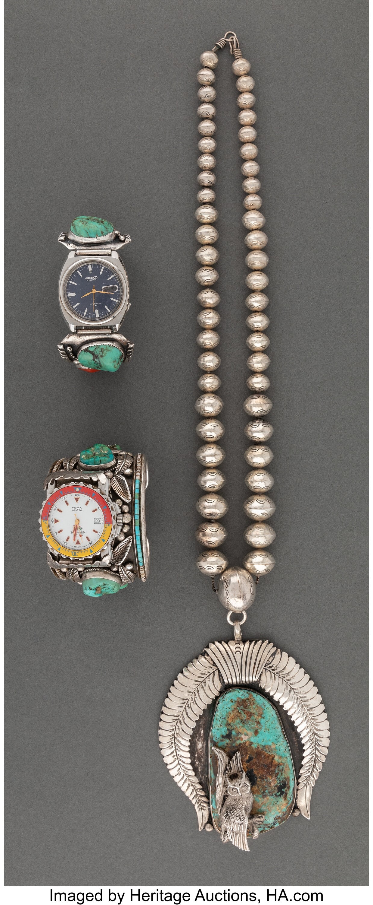 Three Large Navajo Jewelry Items    including tw (1 of 2)