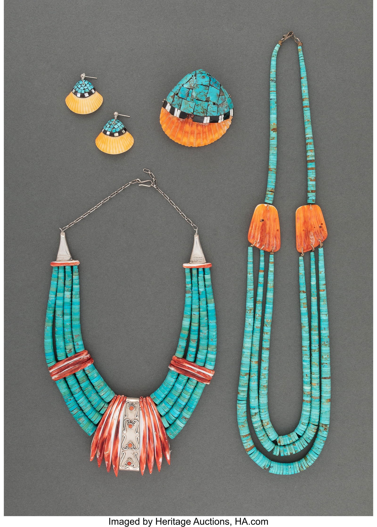 Four Santo Domingo Jewelry Items    c. 1990  inc (1 of 2)