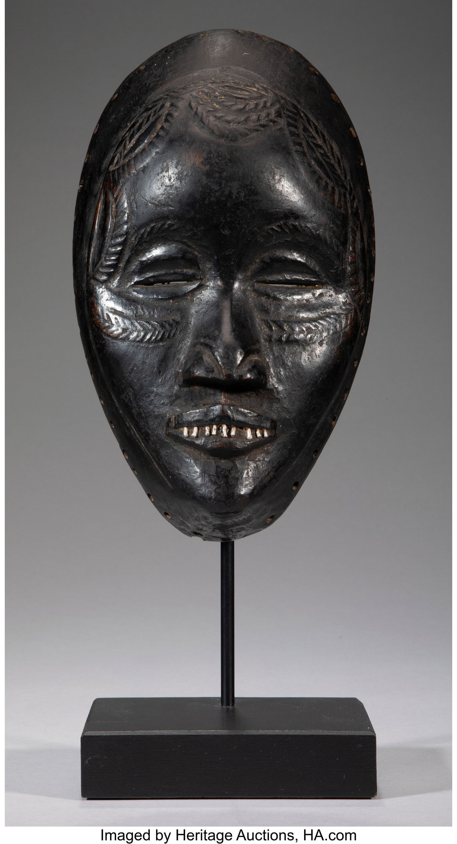 A Dan Mask   with a custom stand  Height: 9 ½ i (1 of 2)