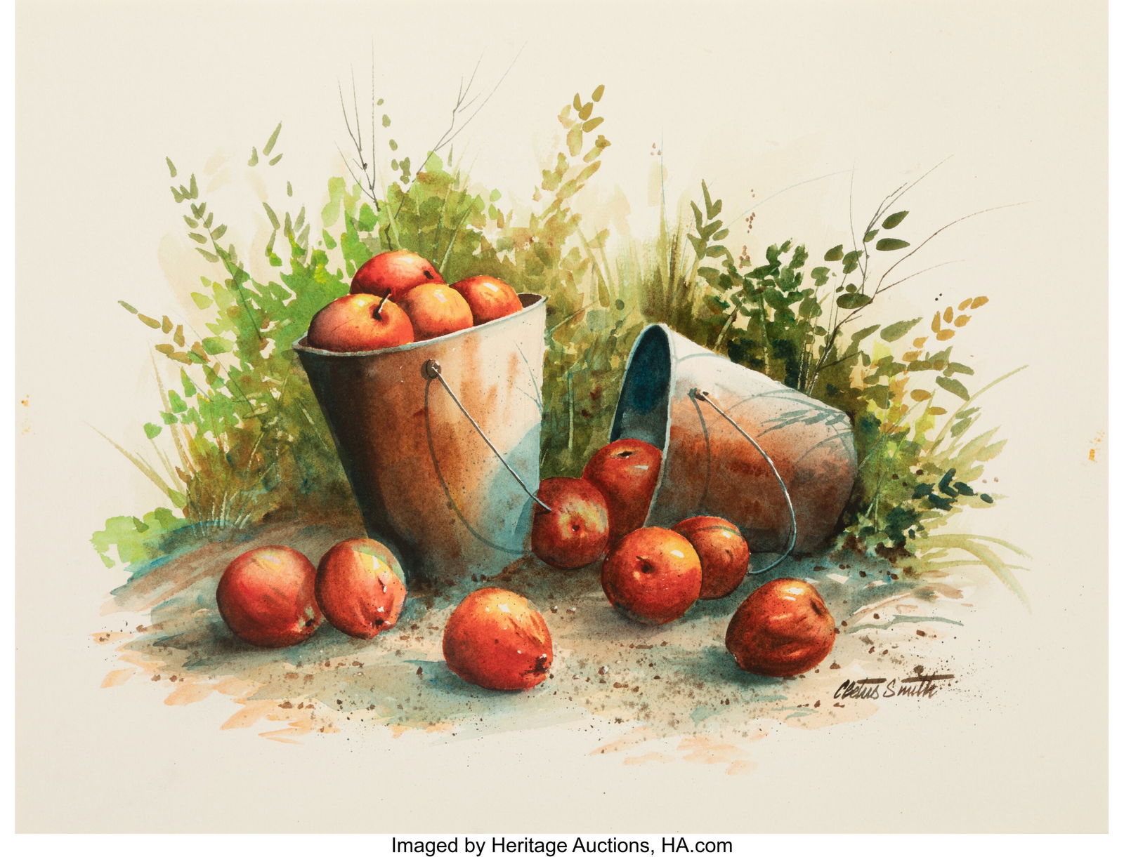 Cletus Smith (American, 20th Century) Autumn Bea: Cletus Smith (American, 20th Century) Autumn Beauties Watercolor on card 16-3/4 x 22-5/8 inches (42.5 x 57.5 cm) (sheet) Signed lower right&co