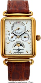 54104&colon; Ulysse Nardin&comma; "Michelangelo" Gent's Gold Triple