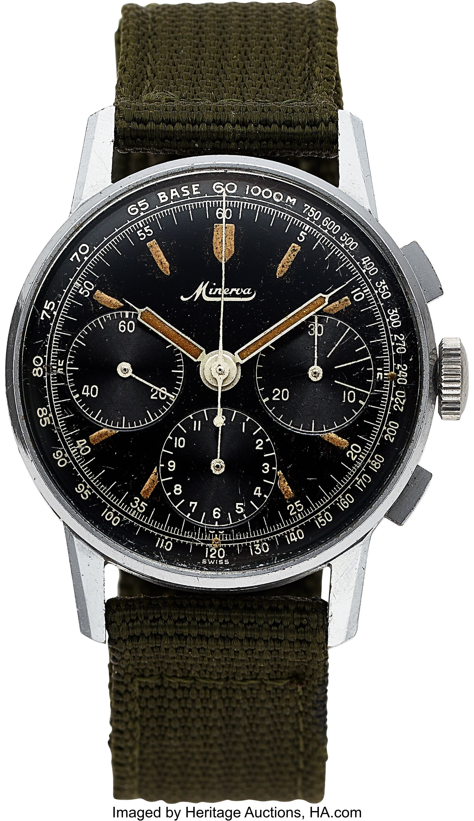 Minerva, Stainless Steel Chronograph Circa 1940' (1 of 4)