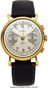 54129&colon; Rolex&comma; 18k Yellow Gold Ref&period; 4062 "Coin Edge" Chr