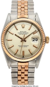 54135&colon; Rolex&comma; Very Rare Stainless Steel & Pink Gold Ref