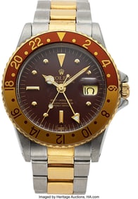 54139&colon; Rolex&comma; 18k Yellow Gold and Stainless Steel GMT-M