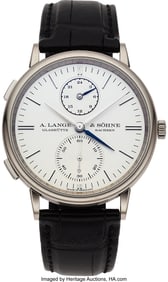 54161&colon; A&period; Lange & Sohne Saxonia Dual Time White Gold Au