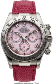 54169&colon; Rolex&comma; 18k White Gold Pink "Beach Daytona" Circa