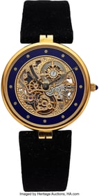 54173&colon; Patek Philippe&comma; Fine Yellow Gold Skeletonized Wr