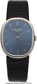 54090&colon; Patek Philippe&comma; 18k White Gold Ellipse Ref&period; 3848