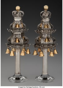 74027&colon; A Pair of Emanuel Van Gelder Silver Torah Finial