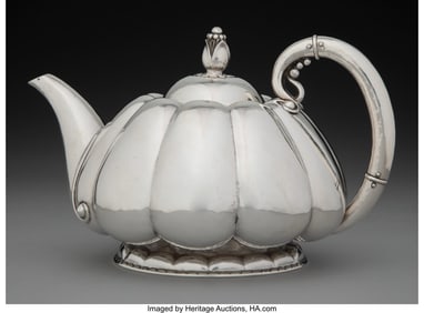 74173&colon; A Georg Jensen No&period; 179 Silver Teapot&comma; Copenhagen