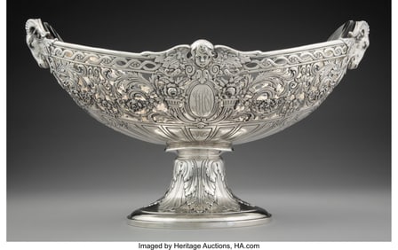 74036&colon; A Large German Silver and Glass Figural Centerpi