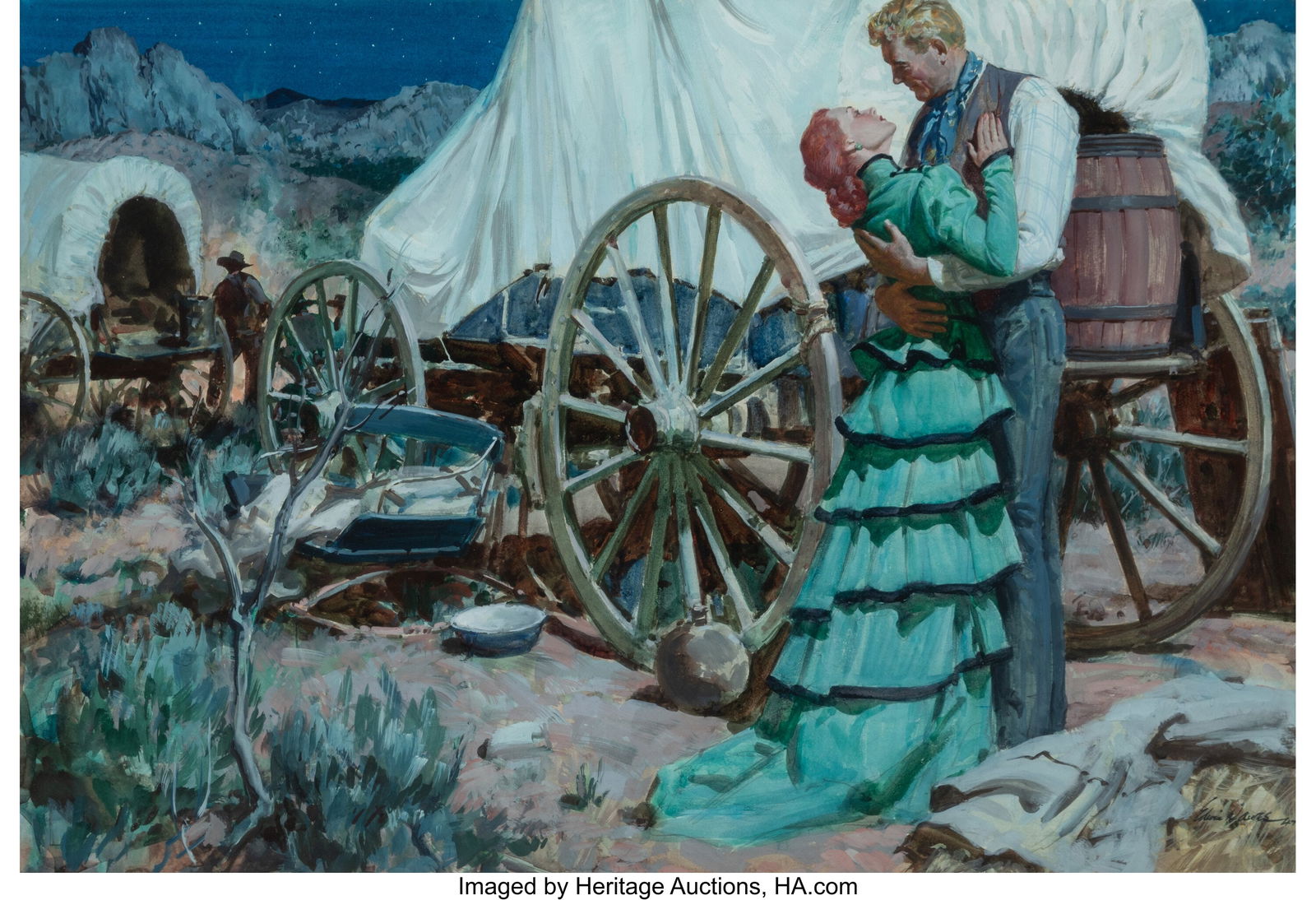 Donald Teague (American, 1897-1991) Sweet Water: Donald Teague (American, 1897-1991) Sweet Water #2, Collier's magazine interior, September 27, 1947 Watercolor on board 22 x 29-3/4 inches (55.9 x