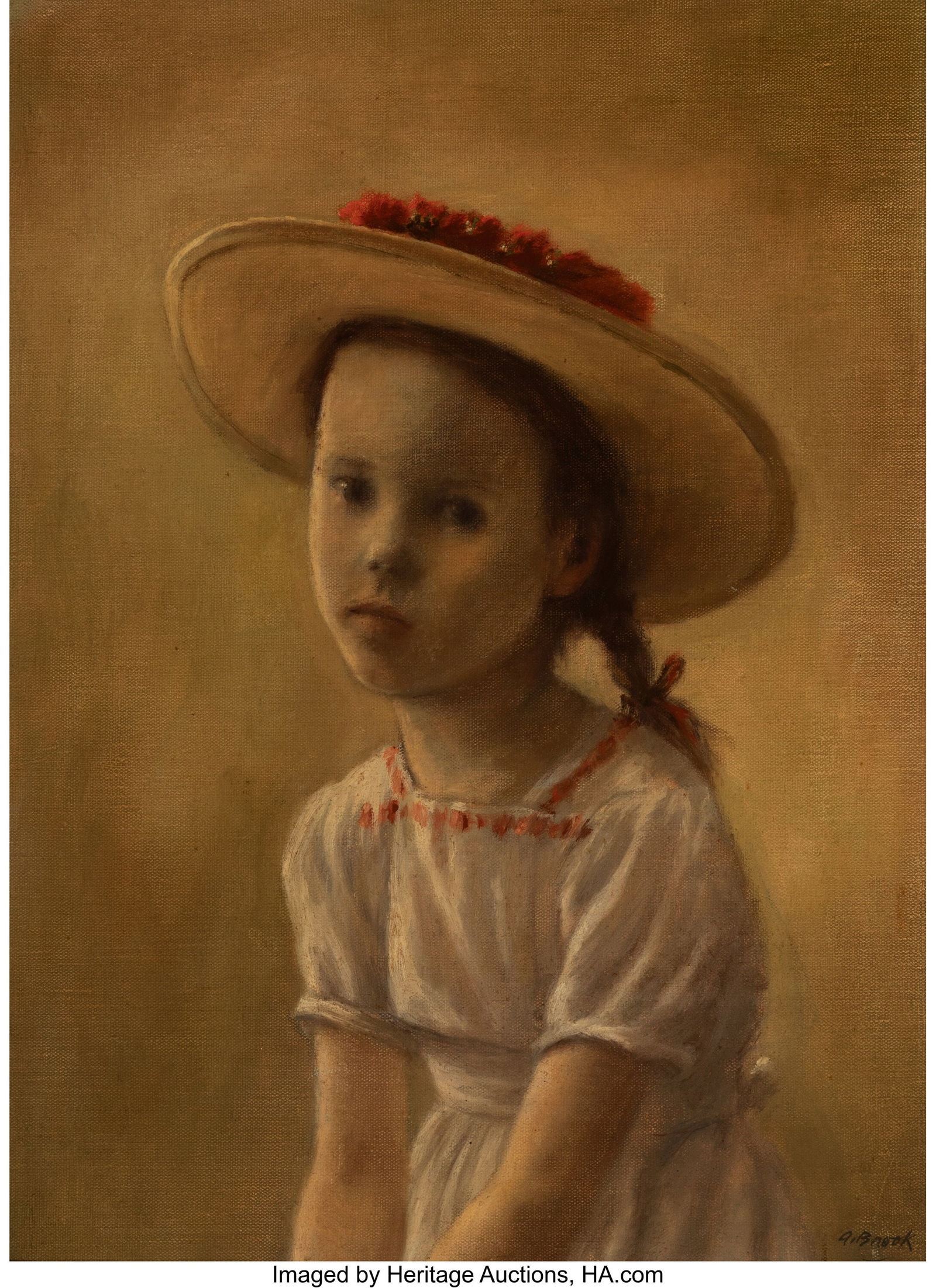 Alexander Brook (American, 1898-1980) Portrait o: Alexander Brook (American, 1898-1980) Portrait of a Little Girl, The Saturday Evening Post cover, September 13, 1947 Oil on canvas 22 x 16 inches (55.9 x