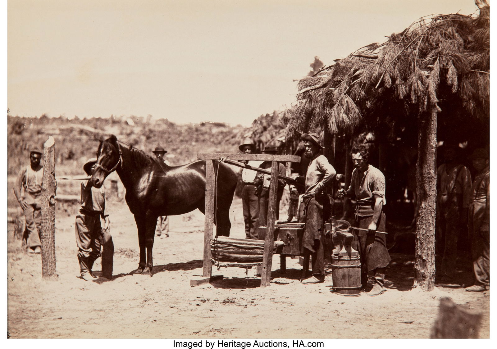 David Knox (American, 19th Century) Army Forge S: David Knox (American, 19th Century) Army Forge Scene, in Front of Petersburg, 1864 Albumen print, printed by Alexander Gardner 7 x 9-1/4 inches (17.8