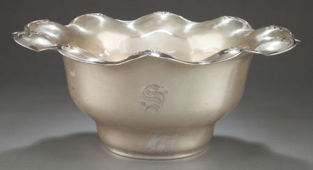 A SHREVE & CO. SILVER FOURTEENTH CENTURY PATTERN: A SHREVE & CO. SILVER FOURTEENTH CENTURY PATTERN PUNCH BOWL<