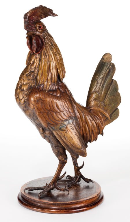 A BERGMAN AUSTRIAN COLD PAINTED FIGURAL BRONZE: : A BERGMAN AUSTRIAN COLD PAINTED FIGURAL BRONZE: COCKEREL </