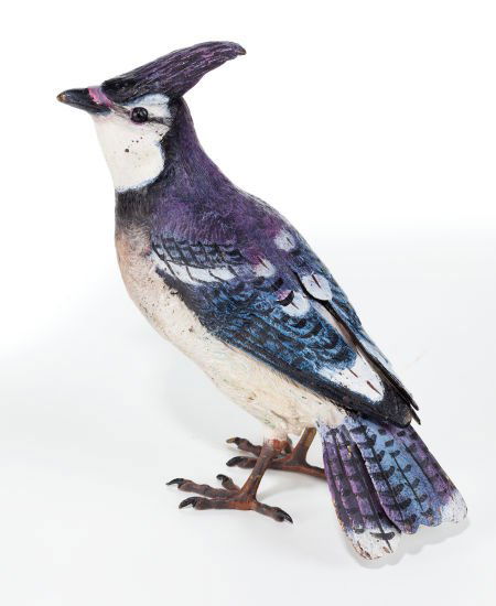 A BERGMAN AUSTRIAN COLD PAINTED FIGURAL BRONZE: A BERGMAN AUSTRIAN COLD PAINTED FIGURAL BRONZE: BLUE JAY </