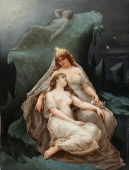 A FRAMED KPM PORCELAIN PLAQUE AFTER KRAY: WINTER: A FRAMED KPM PORCELAIN PLAQUE AFTER KRAY: WINTER Königlich