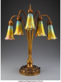 27002&colon; Five Lundberg Studios Iridescent Glass Shades wi