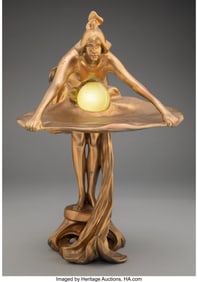 27004&colon; An Art Nouveau-Style Cast Resin Figural Lamp&comma; 20