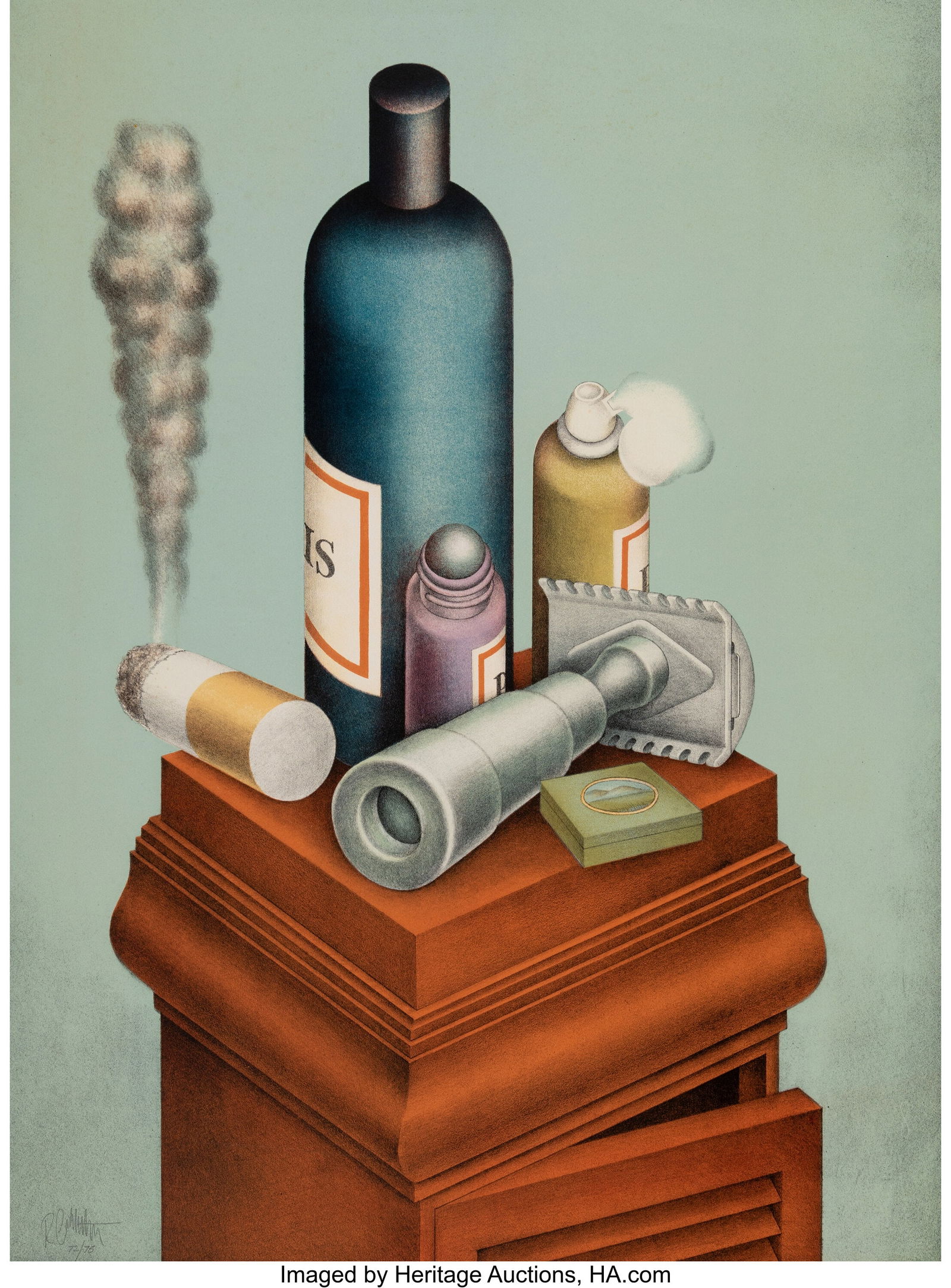 Roy Carruthers (South African, 1938-2013) Still: Roy Carruthers (South African, 1938-2013) Still Life with Safety Razor, 1980 Lithograph in colors on paper 30 x 22-1/4 inches (76.2 x 56.5 cm) (s