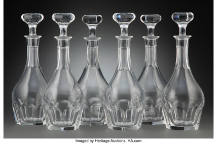 27024&colon; Six Baccarat Glass Malmaison Decanters&comma; 20th cen