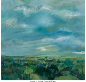 27027&colon; American School &lpar;20th Century&rpar; Flatland Oil on c