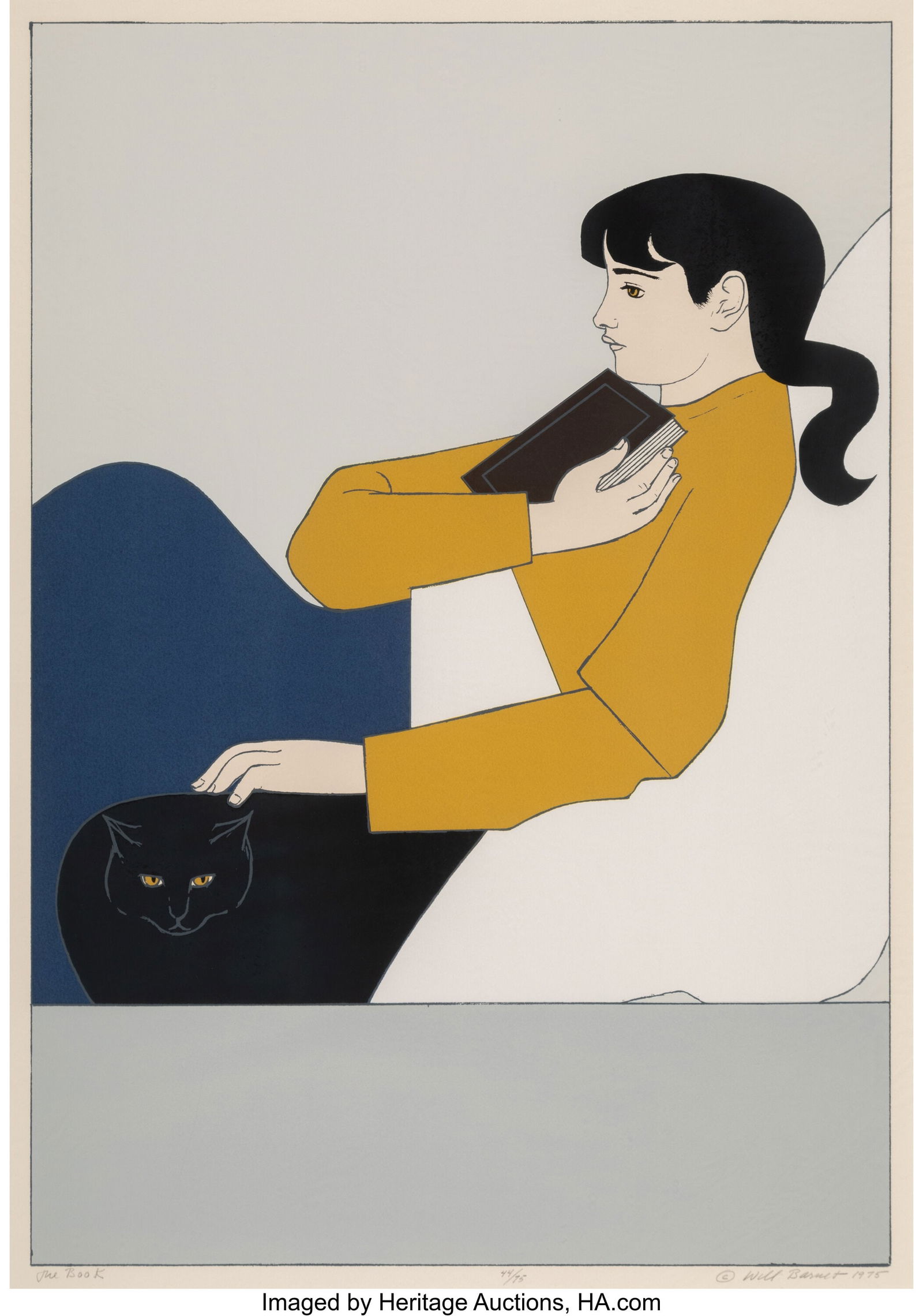 Will Barnet (American, 1911-2012) The Book, 1975: Will Barnet (American, 1911-2012) The Book, 1975 Screenprint in colors on Arches paper 27 x 19 inches (68.6 x 48.3 cm) (sight) Ed. 44&sol