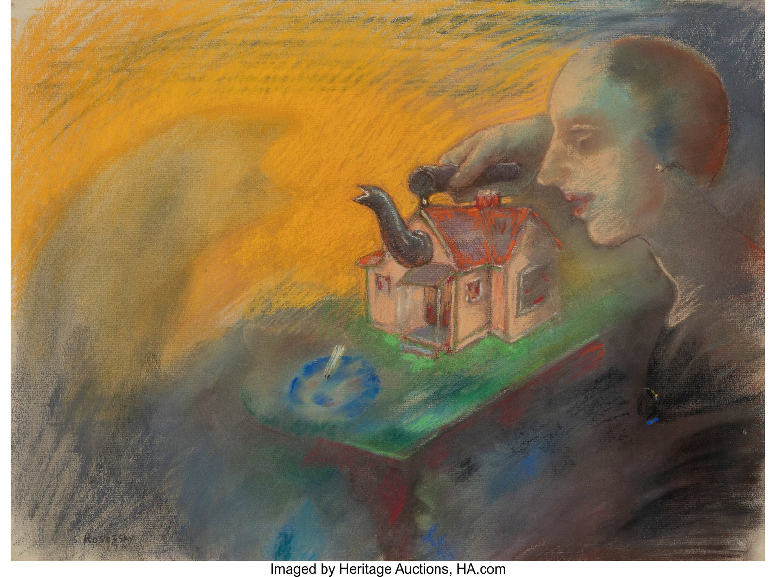 Seymour Rosofsky (American, 1924-1981) Untitled: Seymour Rosofsky (American, 1924-1981) Untitled Pastel on paper 18-1/2 x 24-3/4 inches (47.0 x 62.9 cm) (sight) Signed lower left: S&per