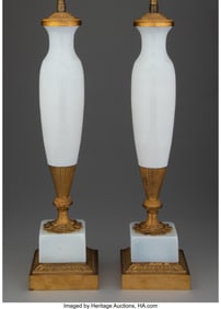 27050&colon; A Pair of French Opaline Glass and Gilt Bronze T