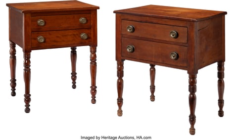 27052&colon; A Near Pair of Early American Sheraton Cherry Tw