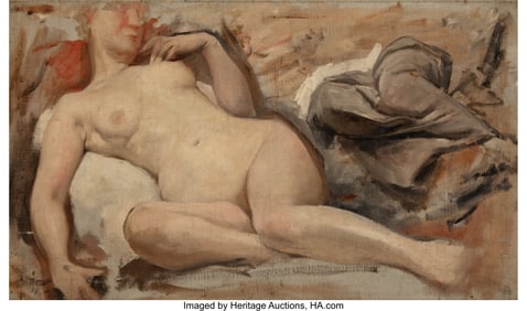 27060&colon; Continental School &lpar;19th Century&rpar; Reclining Nude