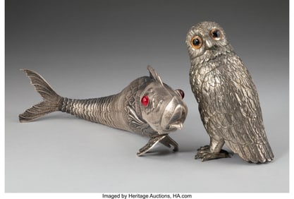 27074&colon; Two Articulated Silver Table Articles&comma; 20th cent