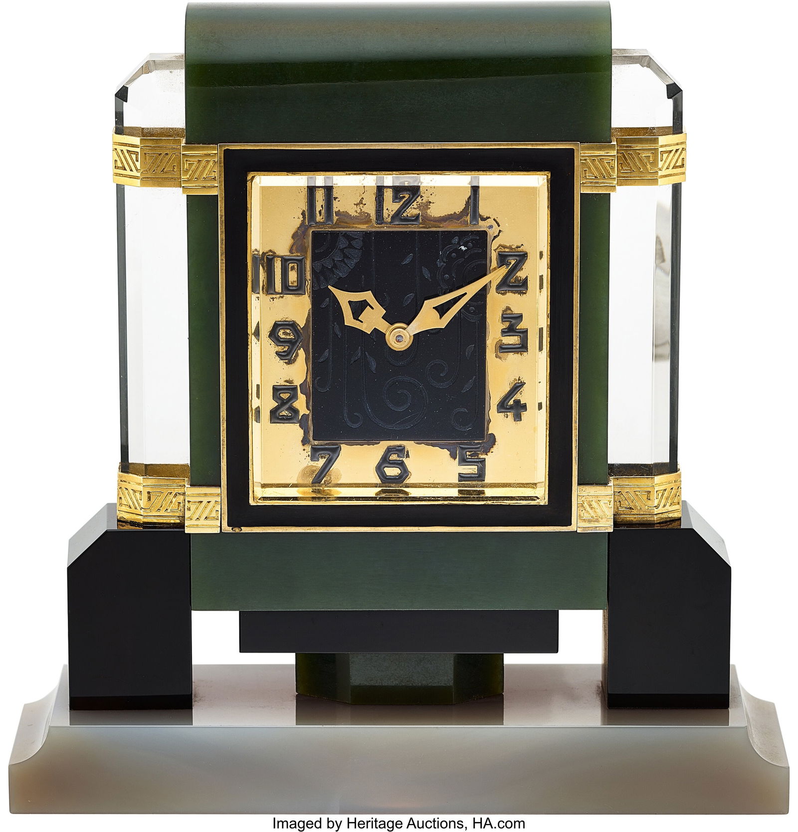 Boucheron Art Deco Nephrite Jade, Black Onyx,  R (1 of 5)