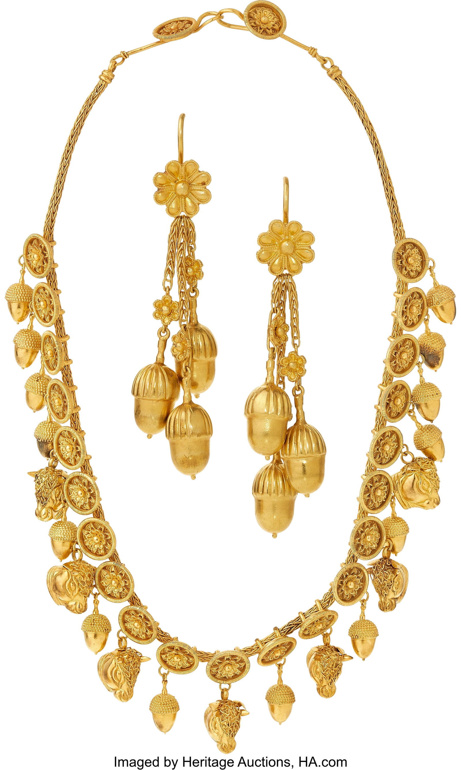 Lalaounis, Gold Jewelry Suite  Metal: High karat (1 of 2)