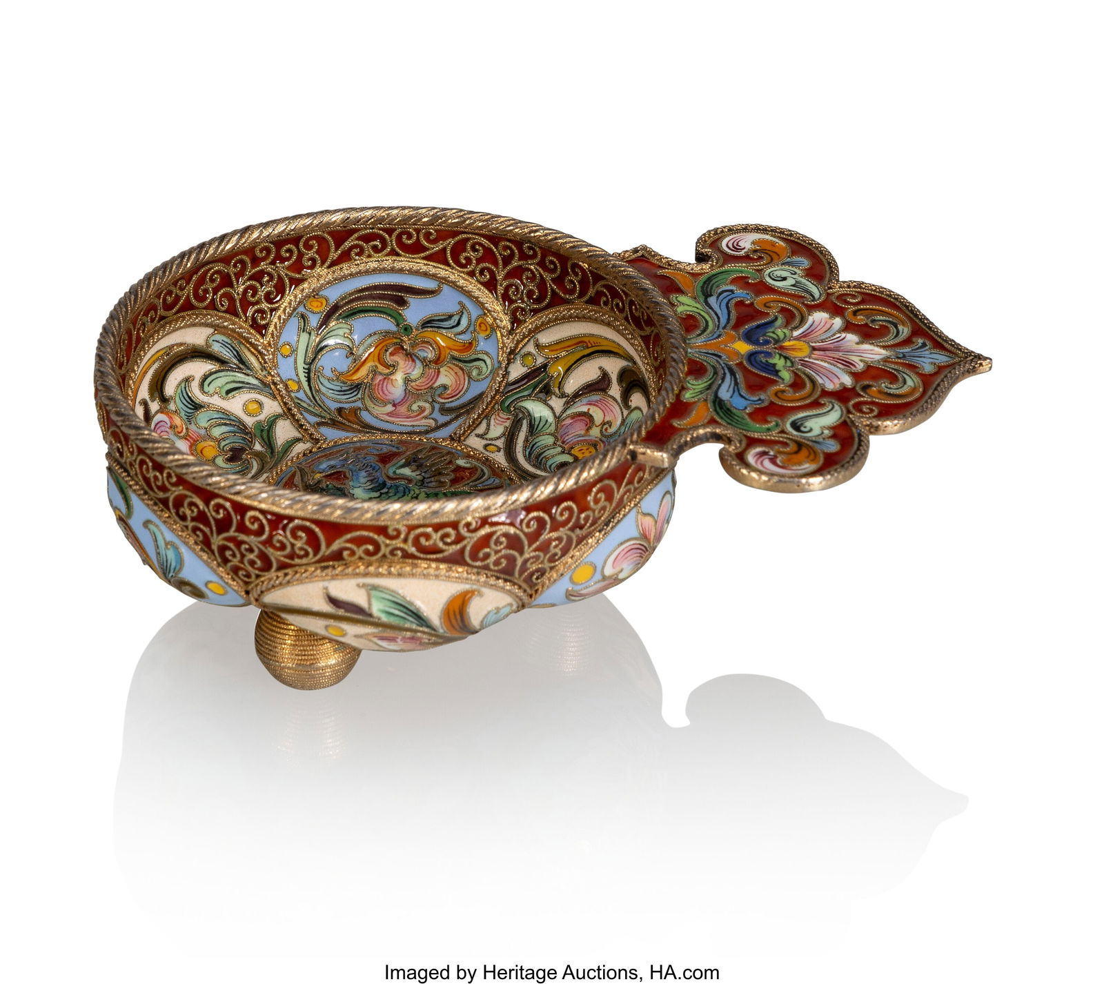 A Russian Cloisonné Enameled and Gilt Silver Pi (1 of 5)