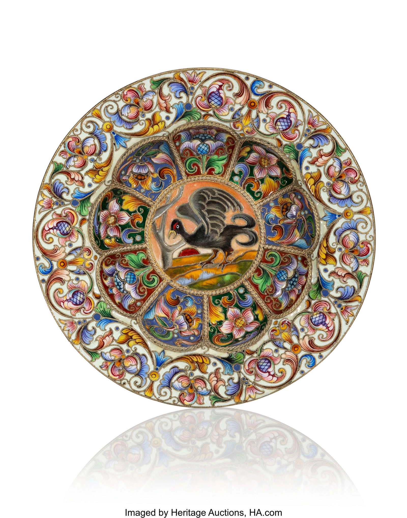 A Russian Pictorial Shaded Cloisonné Enameled G (1 of 4)