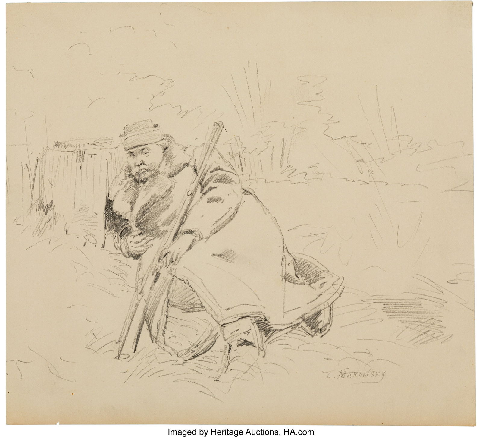 Konstantin Makovsky (Russian, 1839-1915) Two Por (1 of 3)