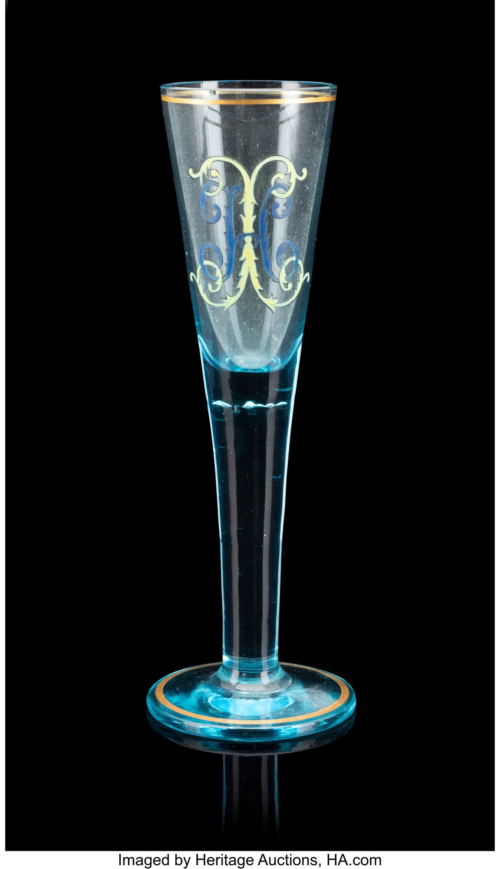 A Russian Enameled Glass Champagne Flute Russian (1 of 2)