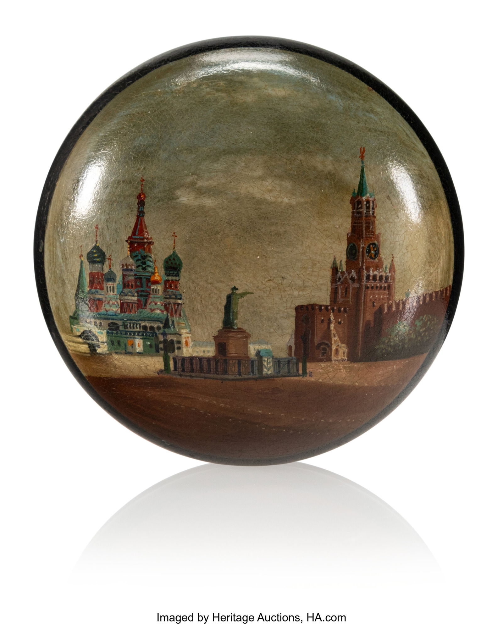 A Russian Lacquered Box Lukutin Factory, 19th ce (1 of 4)
